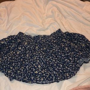 Navy floral skirt with light blue and white flower